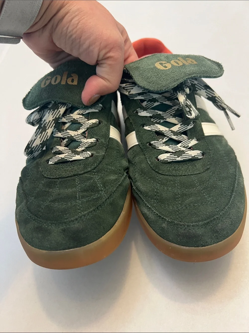 GOLA STADIA SUEDE 86 SNEAKER IN GREEN AND WHITE WOMENS SIZE 8 - Picture 12 of 12